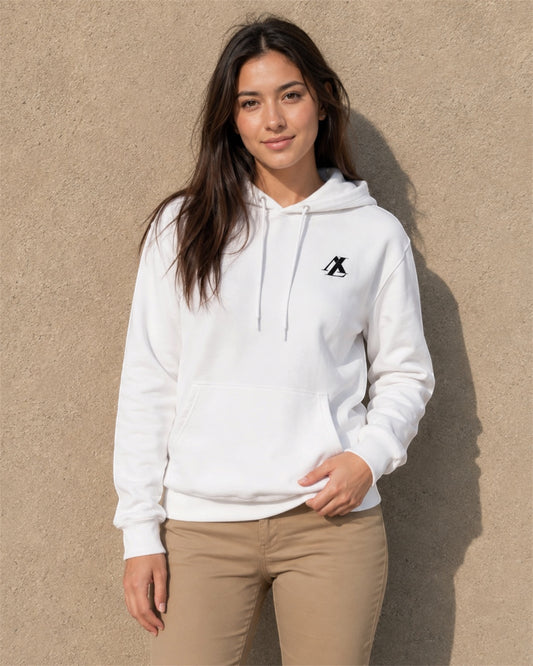[women] White fleece hoodie