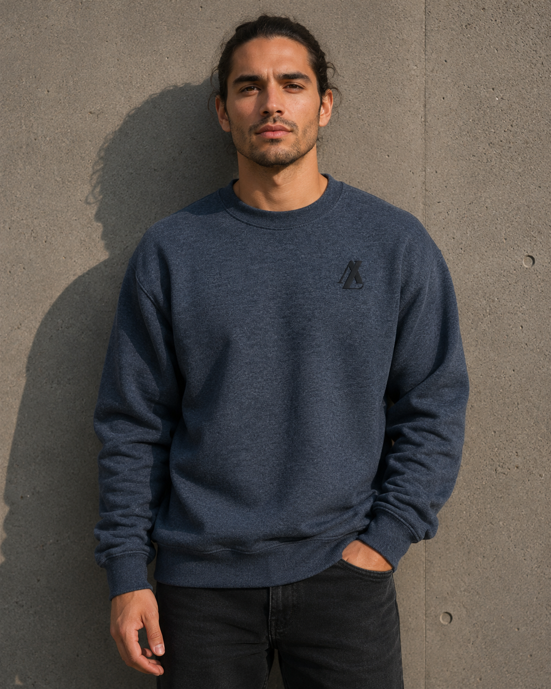 [men] Dark Heather fleece sweatshirt