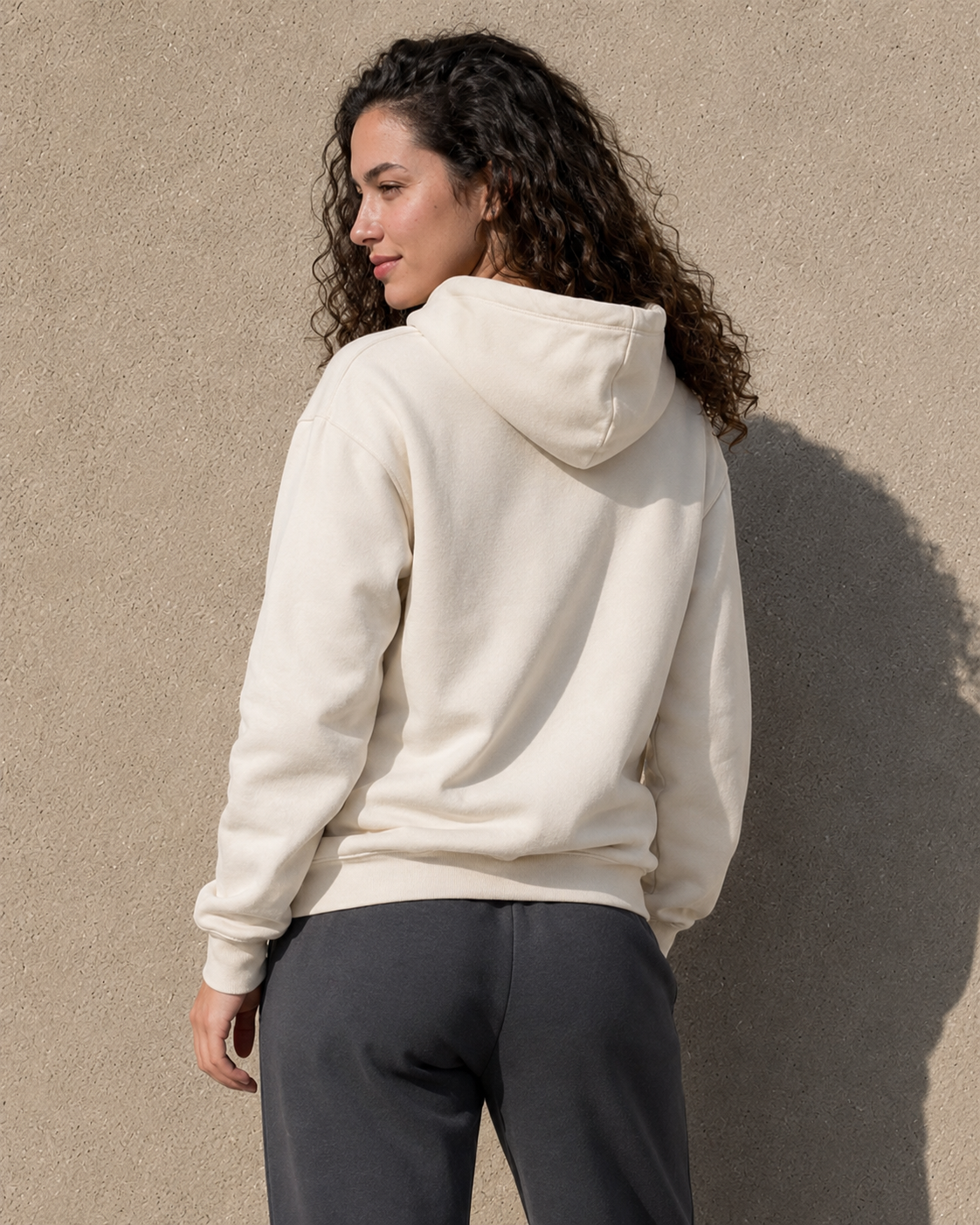 [women] Natural fleece hoodie