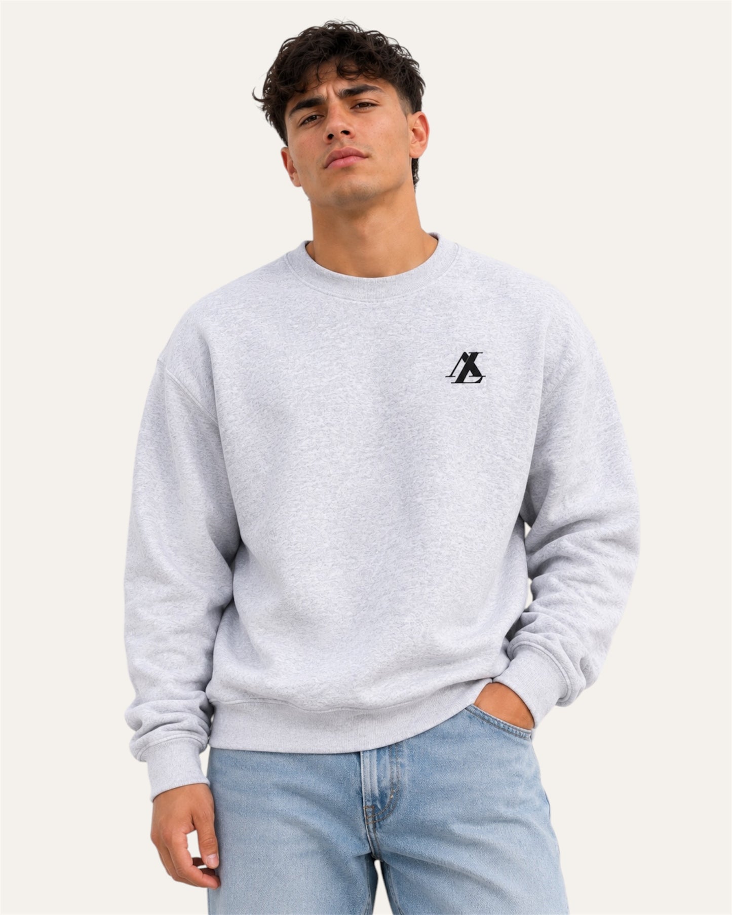 [men] Ash fleece sweatshirt
