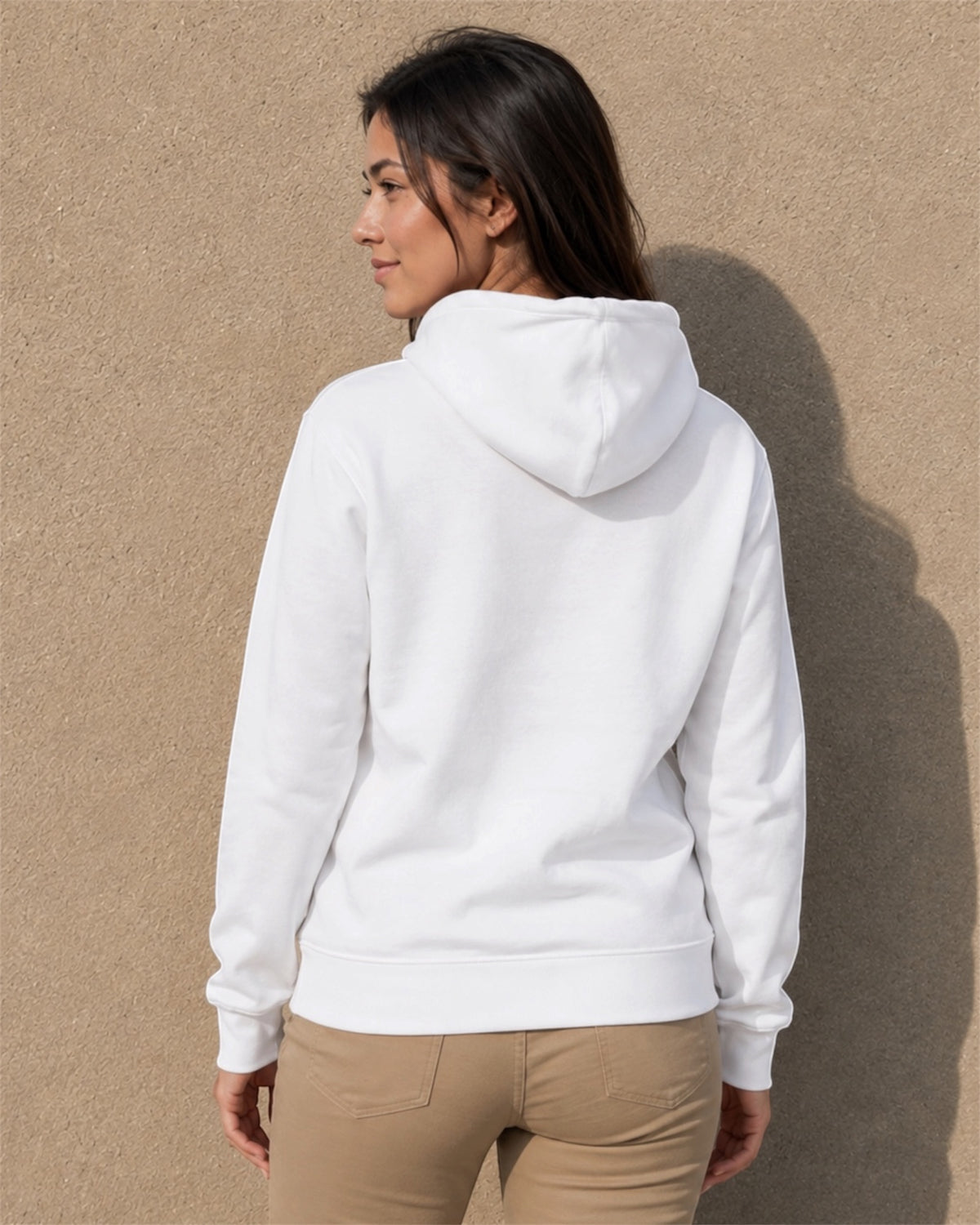 [women] White fleece hoodie