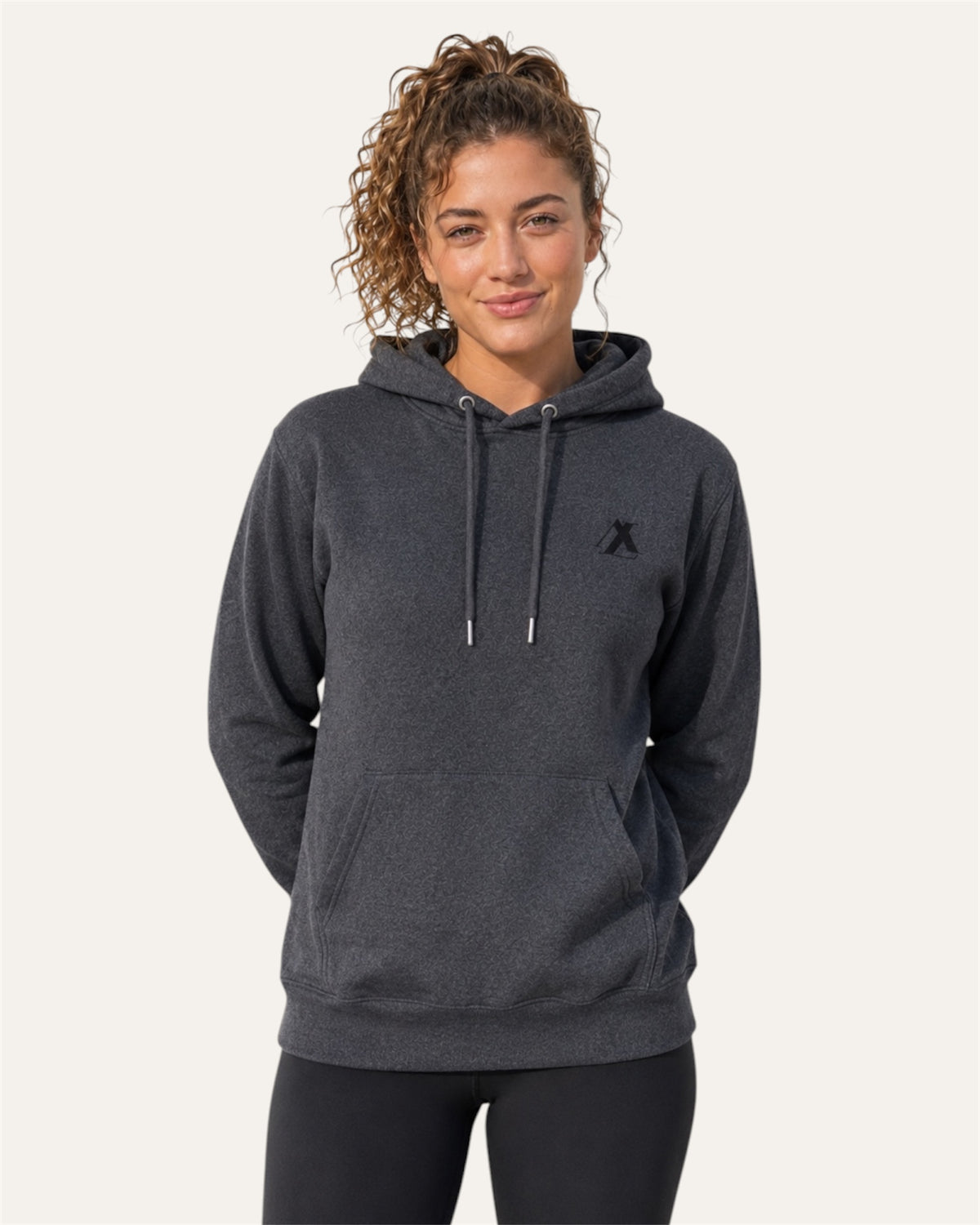 [women] Dark Heather Gray fleece hoodie