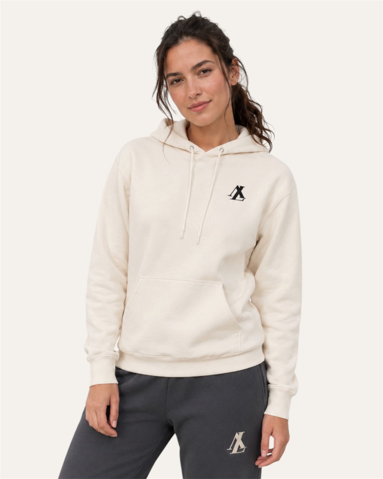 [women] Natural fleece hoodie
