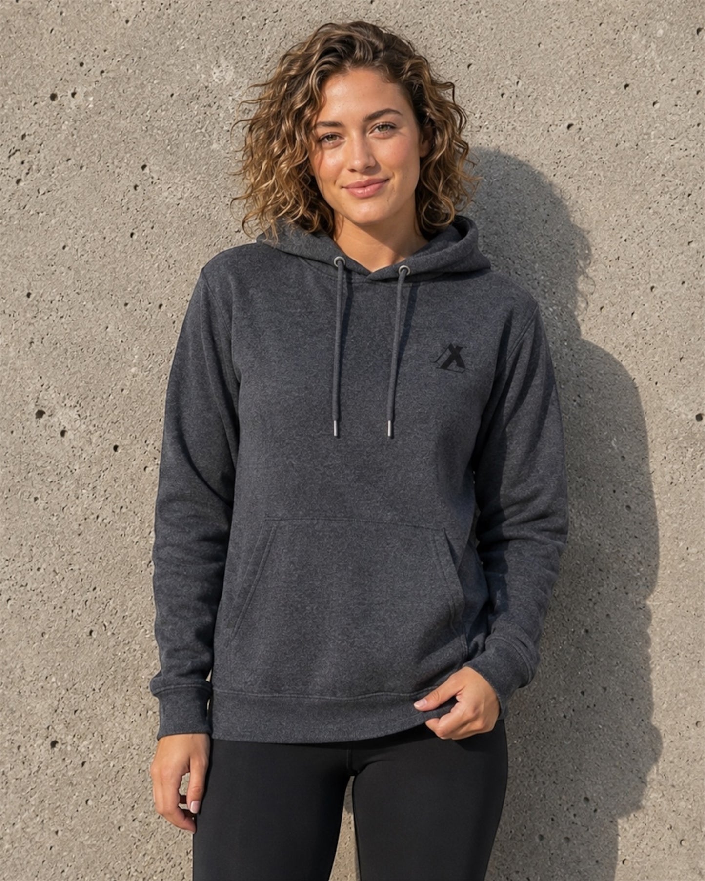 [women] Dark Heather Gray fleece hoodie