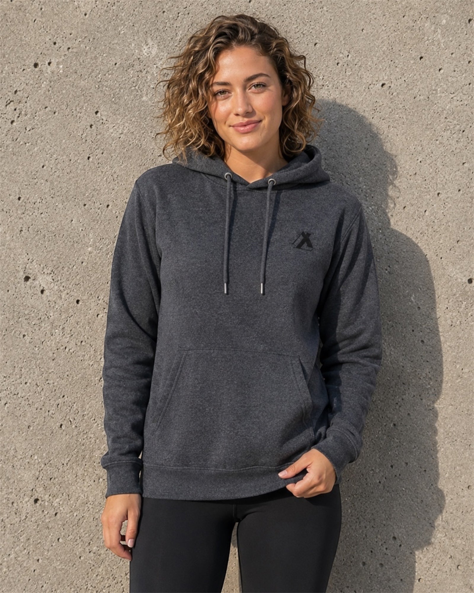[women] Dark Heather Gray fleece hoodie