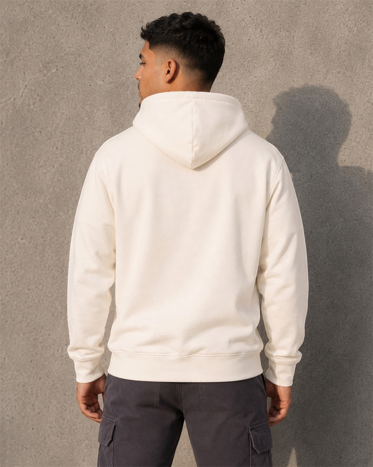 [men] Natural fleece hoodie