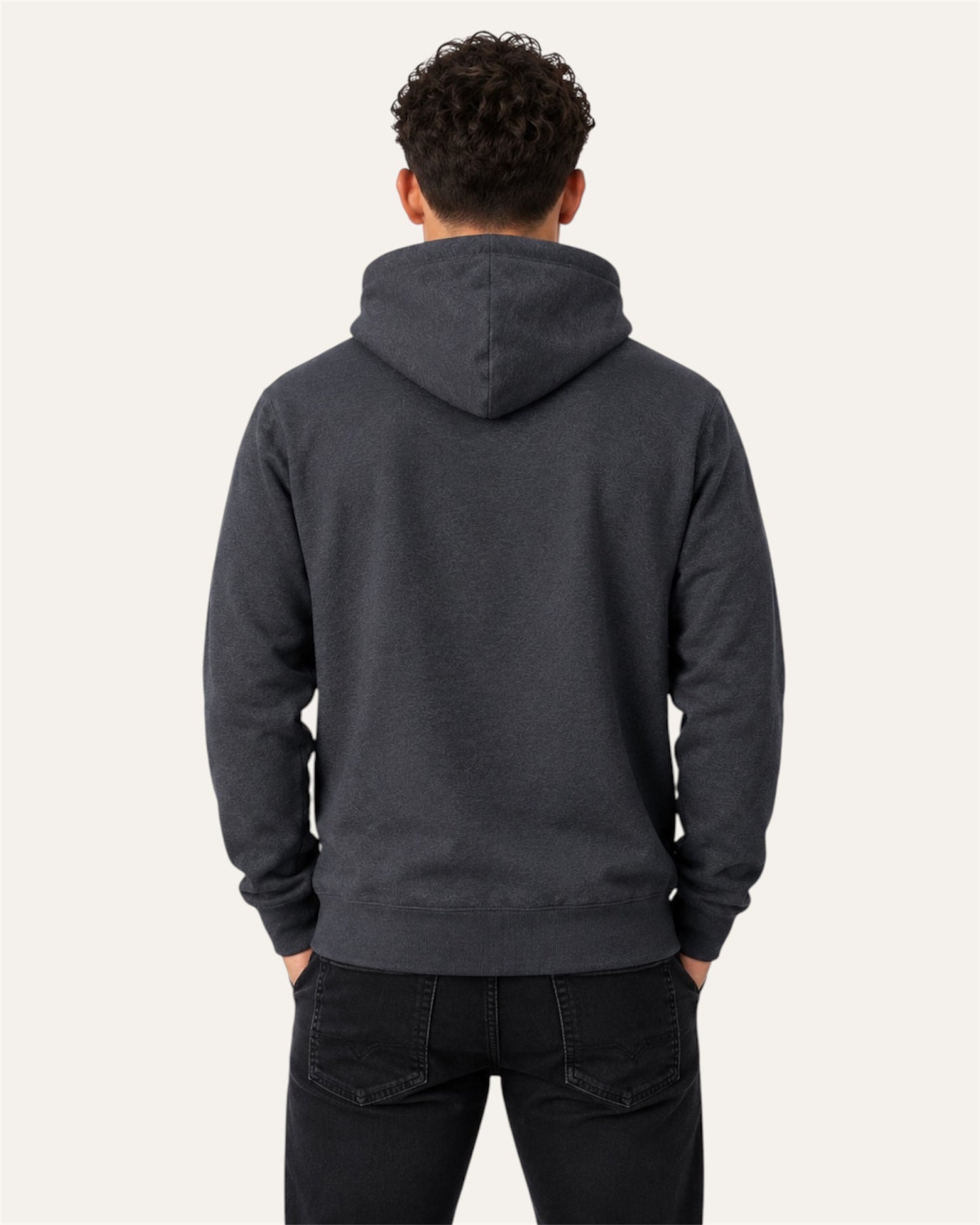 [men] Dark Heather Gray fleece hoodie