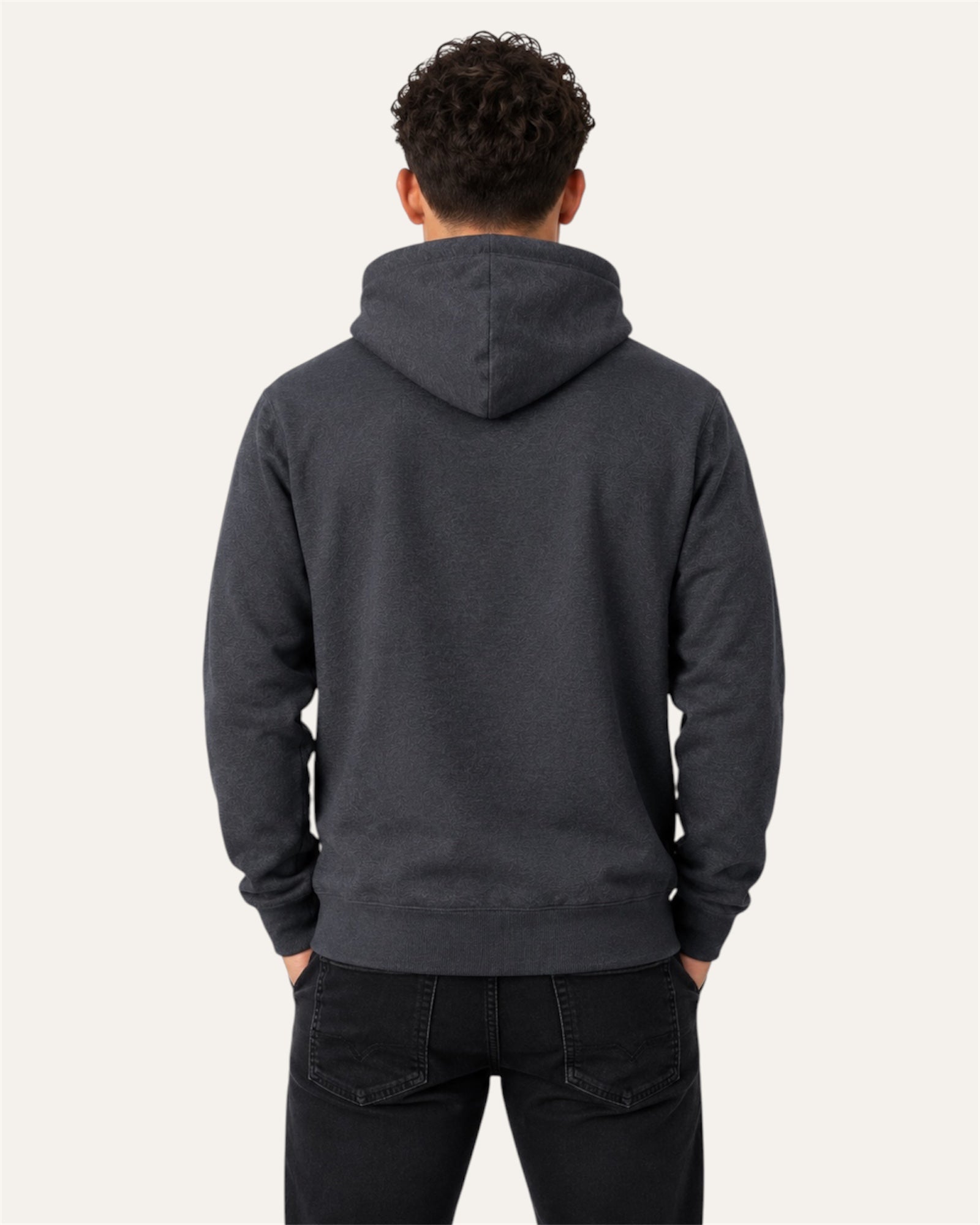 [men] Dark Heather Gray fleece hoodie