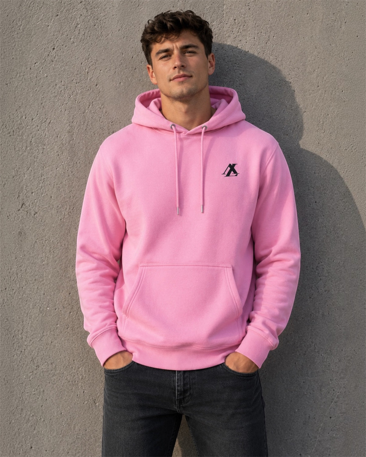 [men] Candy Pink Fleece Hoodie
