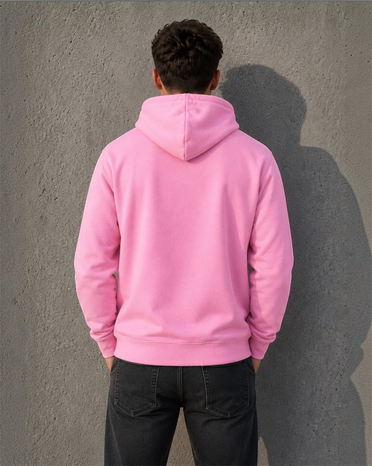 [men] Candy Pink Fleece Hoodie