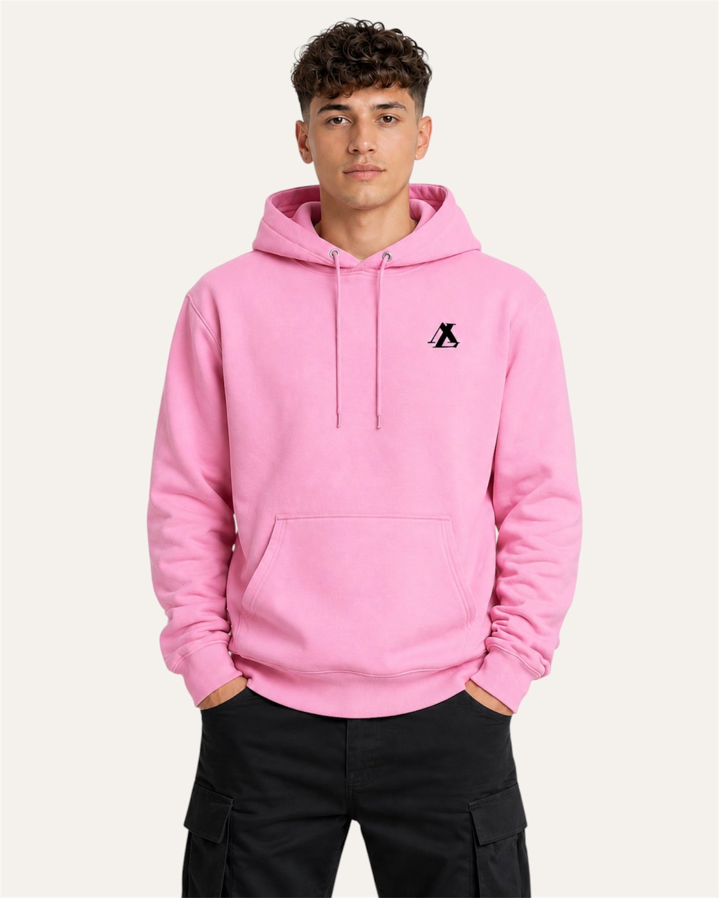 [men] Candy Pink Fleece Hoodie