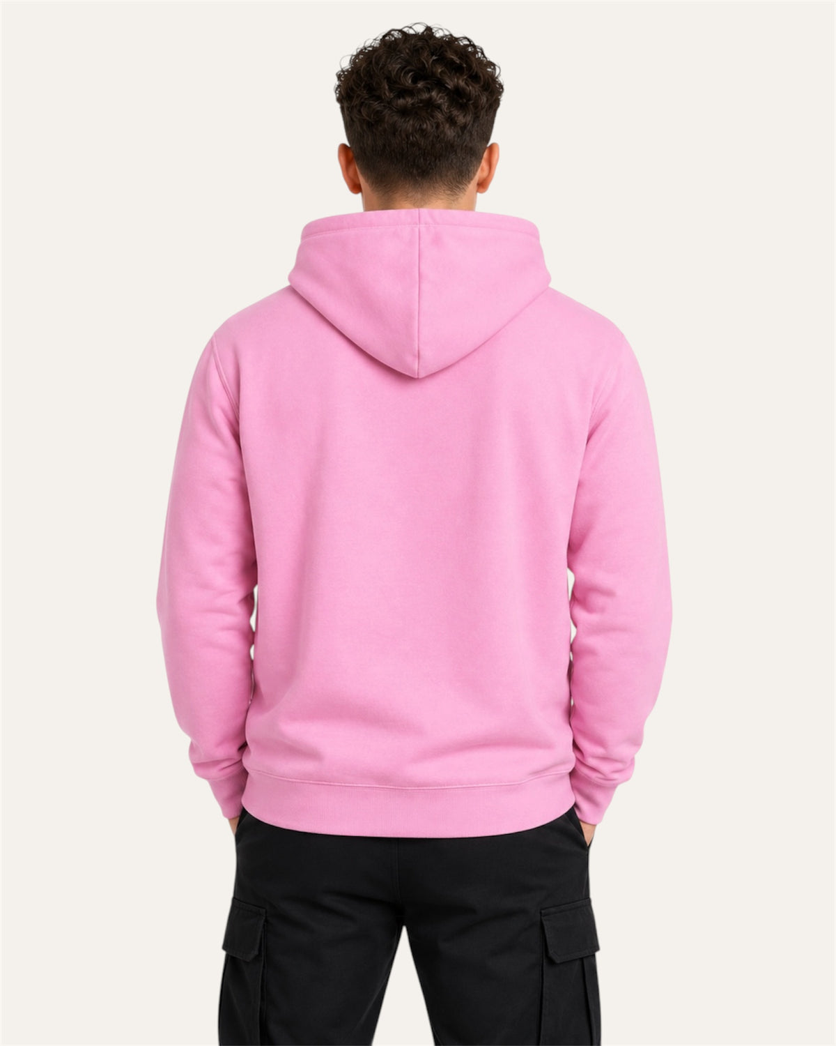 [men] Candy Pink Fleece Hoodie