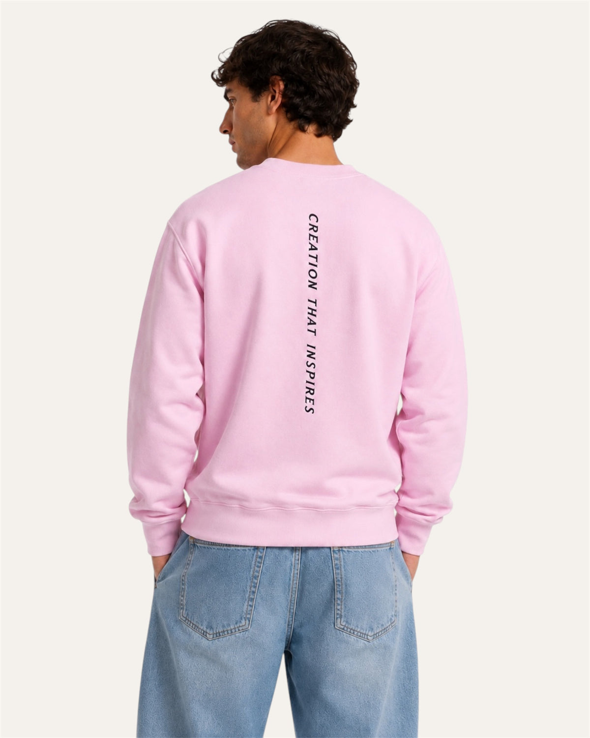 [men] light pink fleece sweatshirt