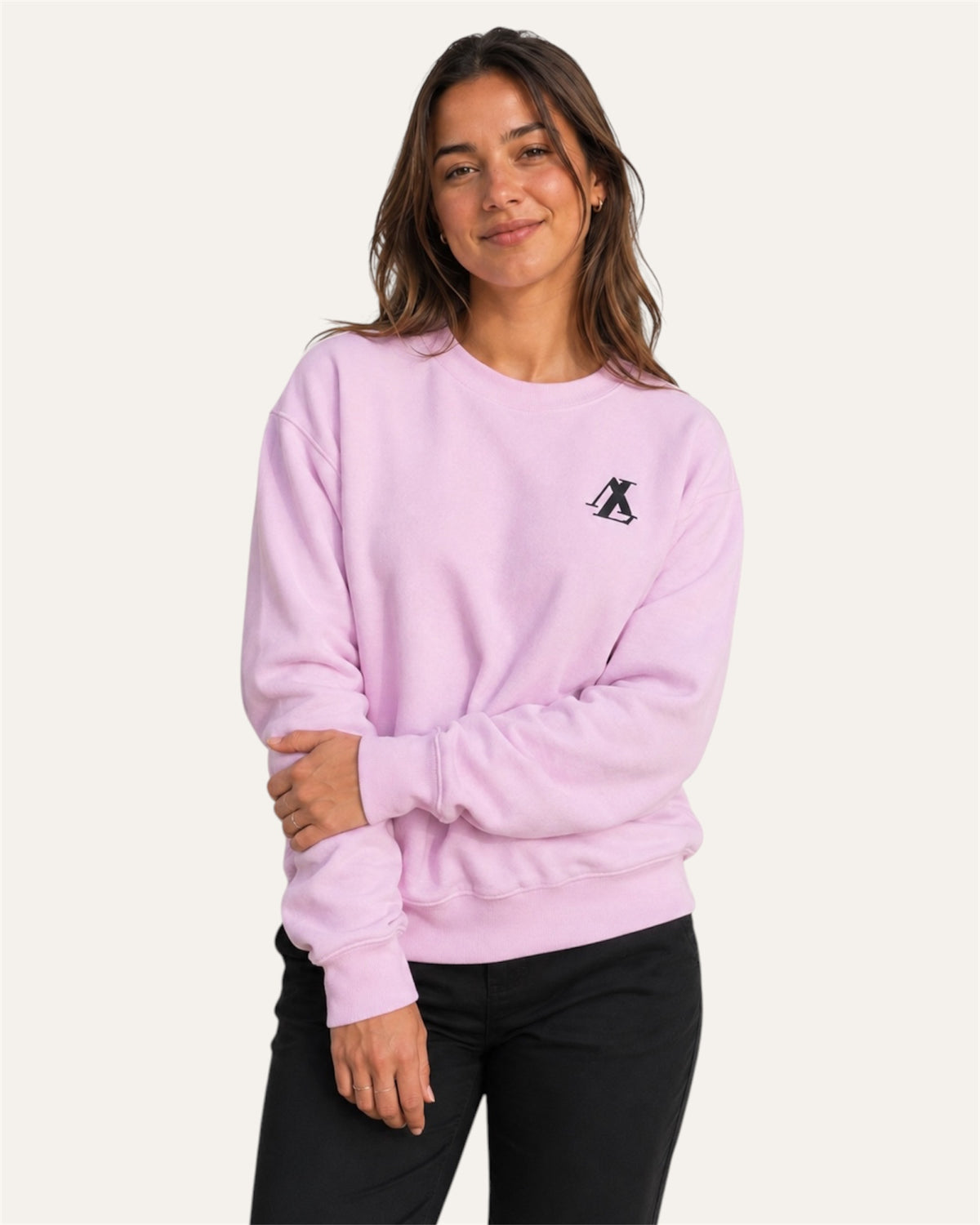 [women] light pink fleece sweatshirt