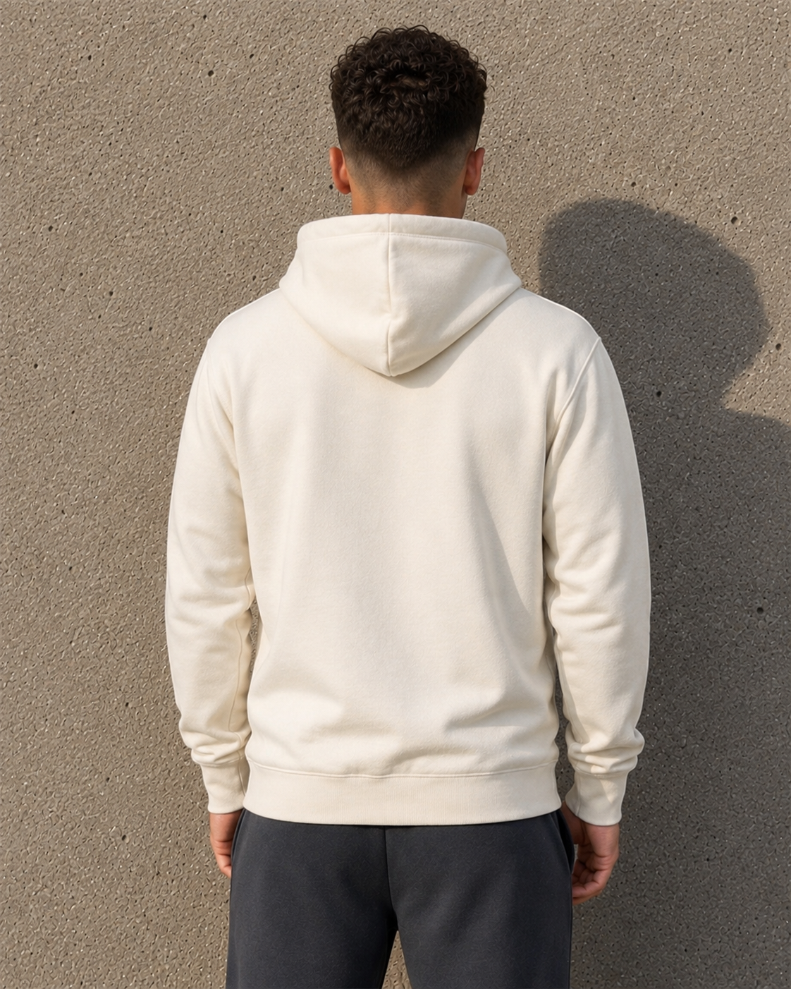 [men] Natural fleece hoodie